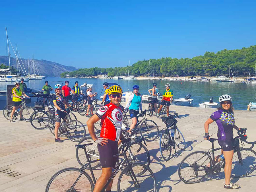 Happy cyclists